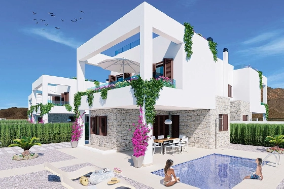 Doppelhaushälfte in San Juan de los Terreros zu verkaufen, Wohnfläche 228 m², Zustand Erstbezug, Klimaanlage, Grundstück 251 m², 2 Schlafzimmer, 2 Badezimmer, ref.: HA-STN-150-D02-1