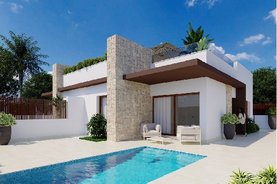 Doppelhaushälfte in Entrenaranjos zu verkaufen, Wohnfläche 73 m², Zustand Erstbezug, Grundstück 159 m², 2 Schlafzimmer, 2 Badezimmer, Pool, ref.: HA-ENN-201-D01-1