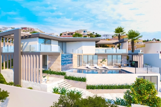 Villa in Benitachell zu verkaufen, Wohnfläche 451 m², Baujahr 2024, Klimaanlage, Grundstück 800 m², 4 Schlafzimmer, 4 Badezimmer, Pool, ref.: AM-12286DA-1