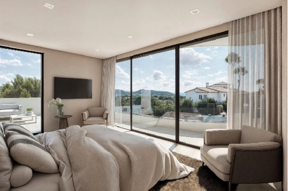 Villa in Moraira zu verkaufen, Wohnfläche 195 m², Baujahr 2025, Klimaanlage, Grundstück 811 m², 4 Schlafzimmer, 4 Badezimmer, Pool, ref.: AM-12327DA-11