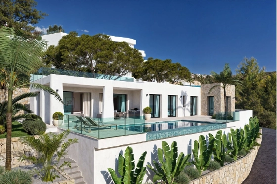 Villa in Calpe zu verkaufen, Wohnfläche 217 m², Baujahr 2025, Klimaanlage, Grundstück 1001 m², 4 Schlafzimmer, 3 Badezimmer, Pool, ref.: AM-12434DA-1
