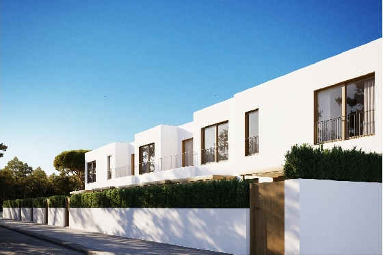 Reihenhaus in Gata de Gorgos zu verkaufen, Wohnfläche 102 m², Baujahr 2026, Klimaanlage, Grundstück 38 m², 3 Schlafzimmer, 3 Badezimmer, ref.: LS-GT2-1