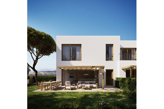 Reihenhaus in Gata de Gorgos zu verkaufen, Wohnfläche 102 m², Baujahr 2026, Klimaanlage, Grundstück 38 m², 3 Schlafzimmer, 3 Badezimmer, ref.: LS-GT2-2