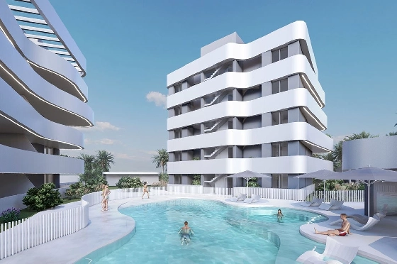 Penthouse Apartment in Guardamar del Segura zu verkaufen, Wohnfläche 97 m², Zustand Erstbezug, Klimaanlage, 2 Schlafzimmer, 2 Badezimmer, Pool, ref.: HA-GUN-431-A02-1
