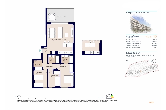 Apartment in El Vergel zu verkaufen, Wohnfläche 79 m², Baujahr 2027, Klimaanlage, Grundstück 16 m², 3 Schlafzimmer, 2 Badezimmer, Pool, ref.: AH-EV-VI-2-03-02-A-8