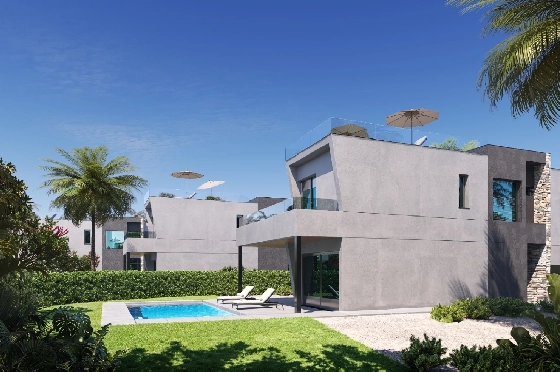 Villa in Calpe zu verkaufen, Wohnfläche 324 m², Baujahr 2025, Klimaanlage, Grundstück 800 m², 3 Schlafzimmer, 3 Badezimmer, Pool, ref.: AM-12624DA-8