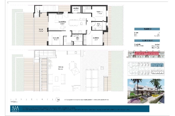 Penthouse Apartment in Los Alcazares zu verkaufen, Wohnfläche 145 m², Zustand Erstbezug, 3 Schlafzimmer, 2 Badezimmer, Pool, ref.: HA-LAN-451-A02-14