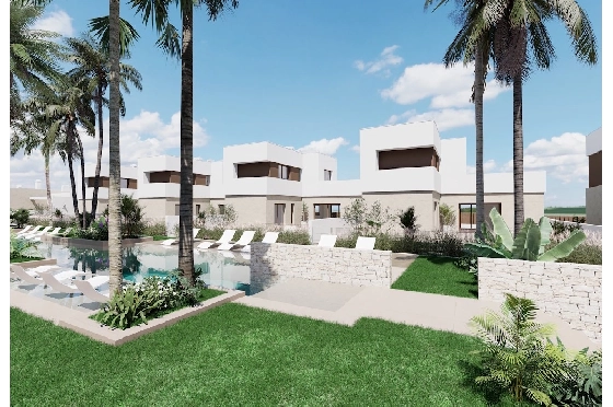 Villa in Los Alcazares zu verkaufen, Wohnfläche 129 m², Zustand Erstbezug, Grundstück 202 m², 3 Schlafzimmer, 2 Badezimmer, Pool, ref.: HA-LAN-451-E01-11