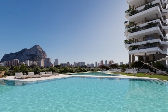 Etagen Apartment in Calpe zu verkaufen, Wohnfläche 116 m², Zustand Erstbezug, + fussboden, Klimaanlage, 2 Schlafzimmer, 2 Badezimmer, Pool, ref.: HA-CAN-160-A01-1